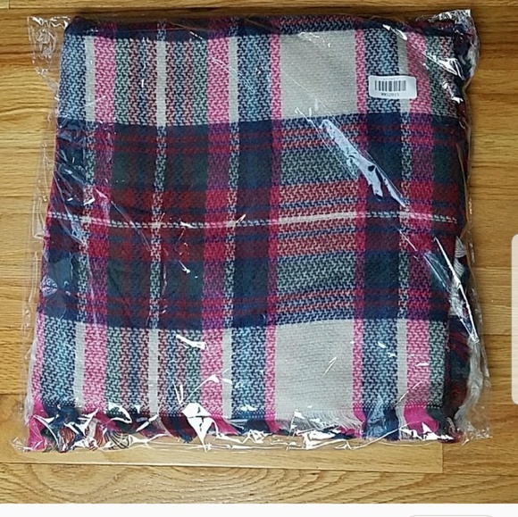 Fuchsia Pink Plaid Scarf - Picture 2 of 2